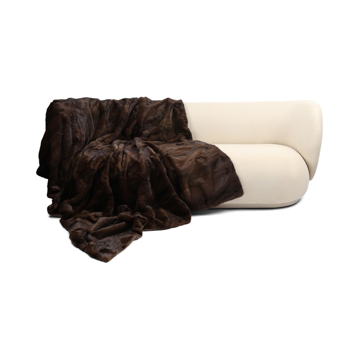 Minkplaid | Bagside af kashmir | Natural Dark Brown | 155x190 cm