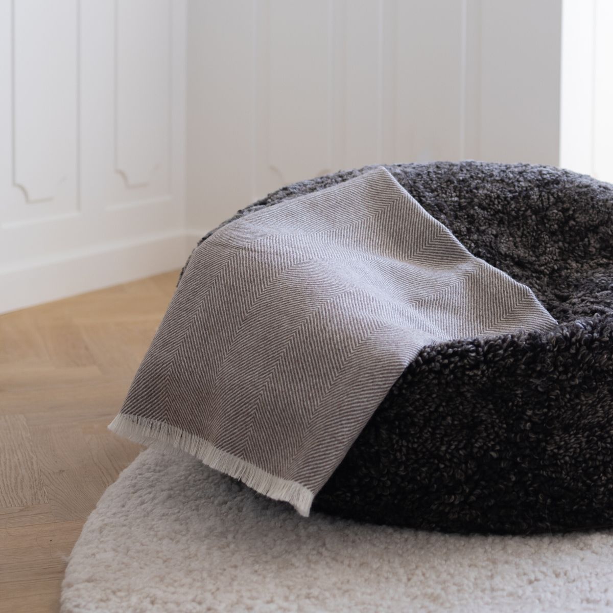Sidsley uldplaid | 100% baby alpakauld Mørkebrun