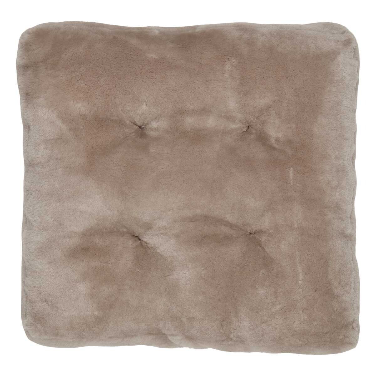 Sædehynde m/fyld | Moccassin | New Zealand | 45x45 cm Sølvgrå