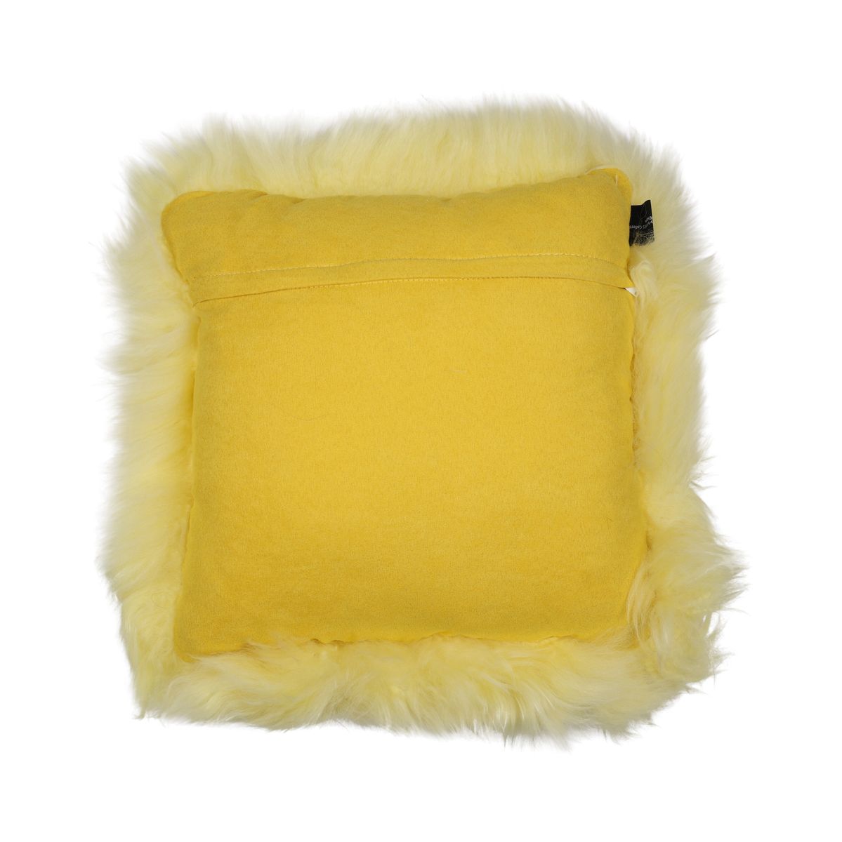 Lammeskindspude | Langhåret | New Zealand | 35x35 cm Citrongul