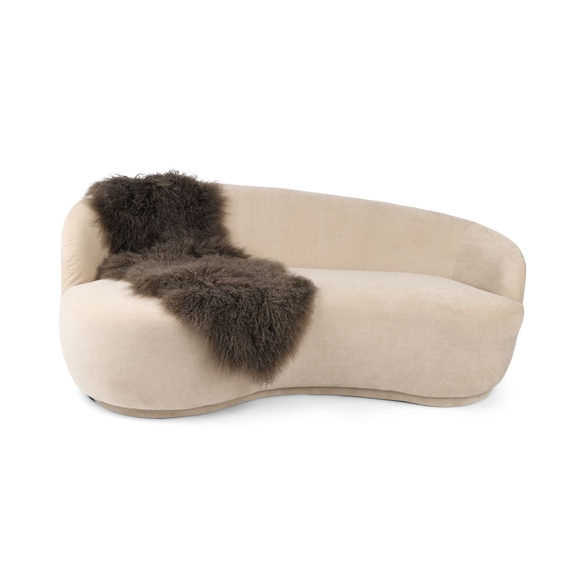 Dobbelt lammeskind | Tibet | 150x55 cm Taupe