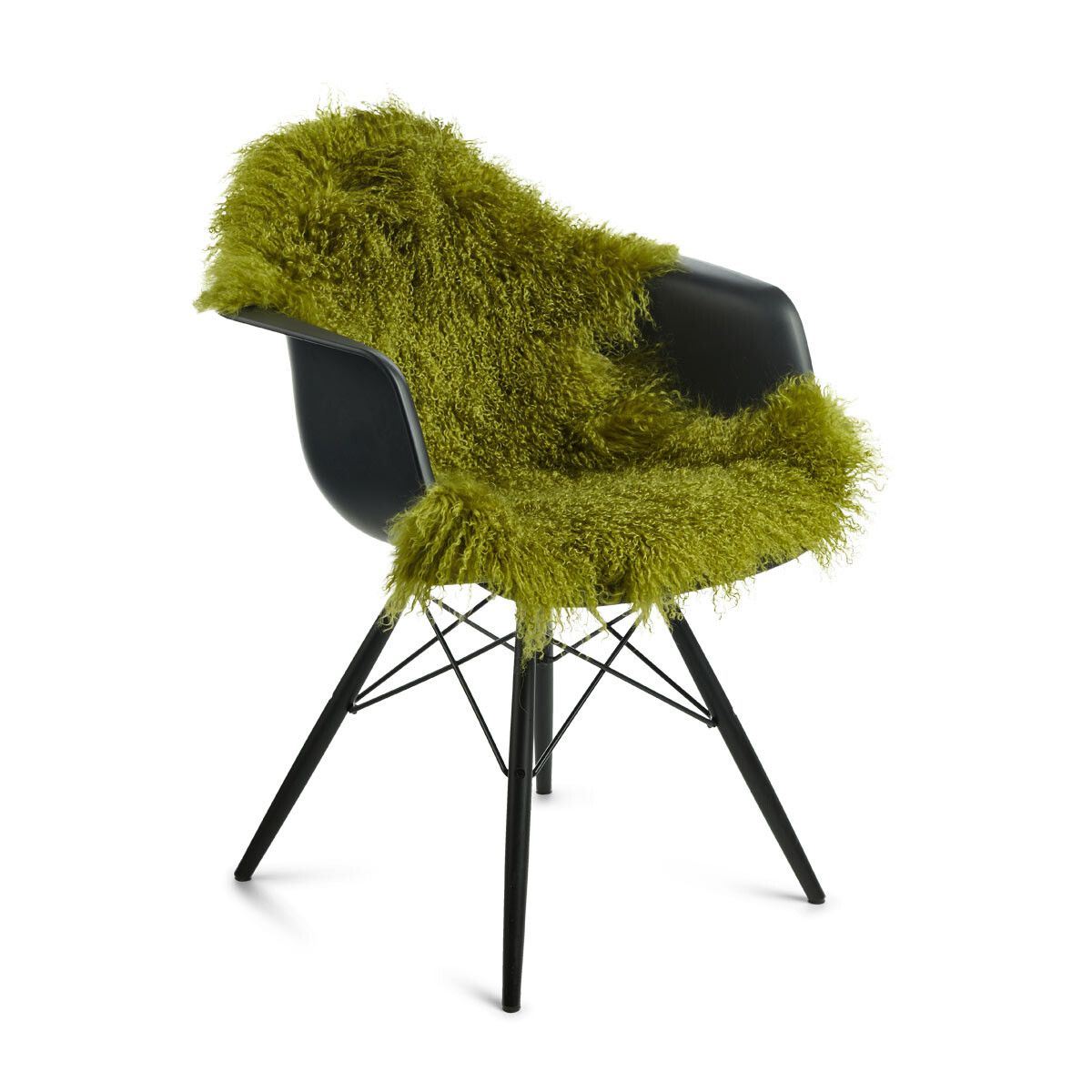 Lammeskind | Krøllet | Tibet | 85x50 cm Grøn