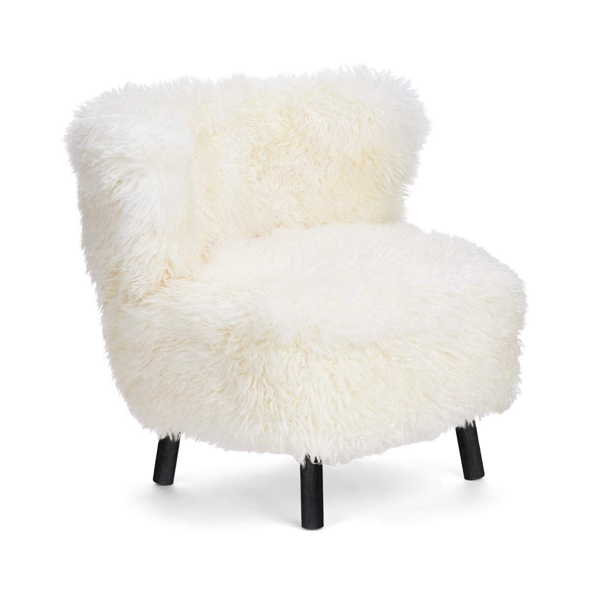 Emil Lounge Chair | Langhåret Snehvid