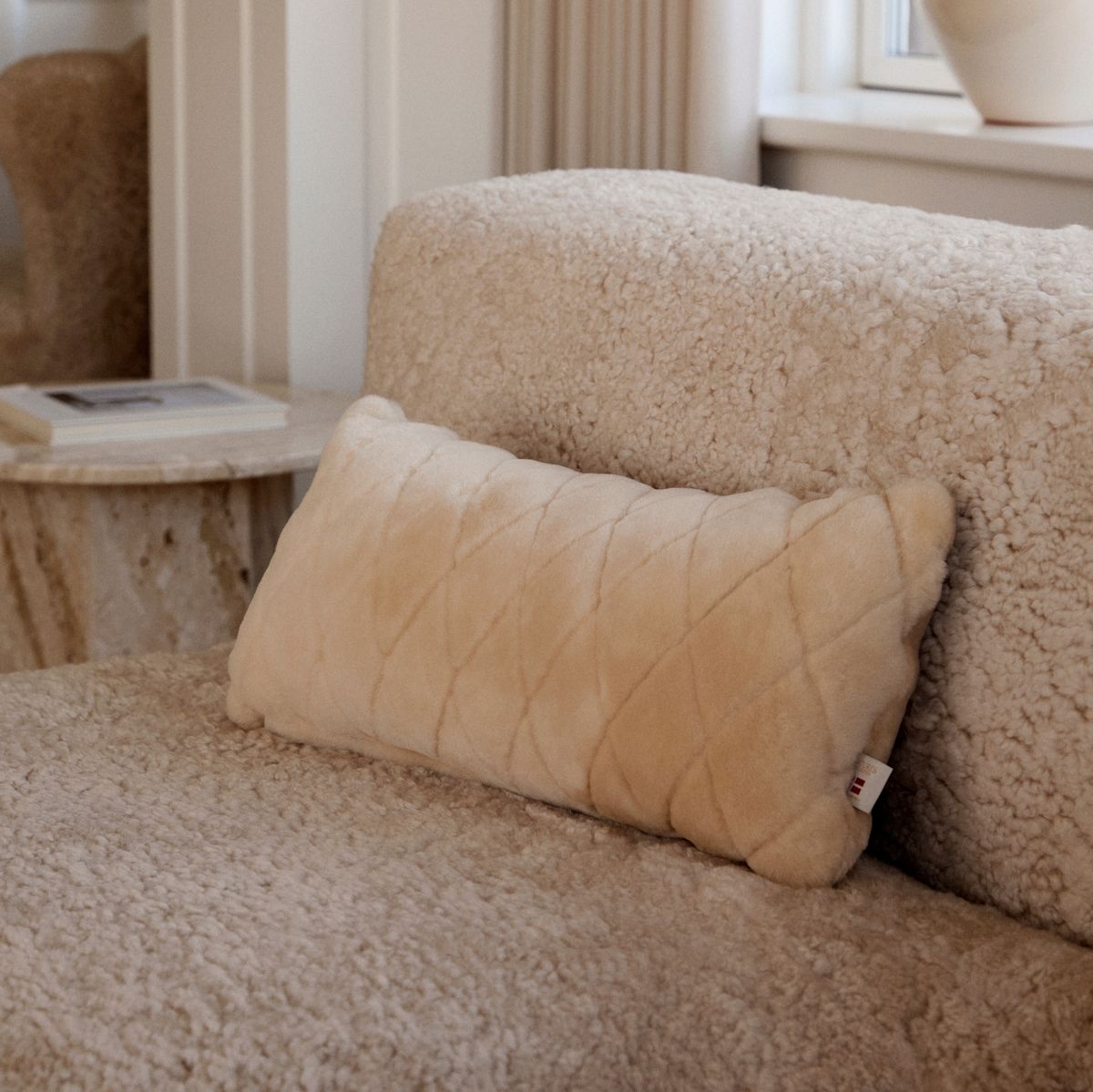 Leaf pude | Moccasin | Dobbeltsidet | New Zealand | 28x56 cm Kastanje