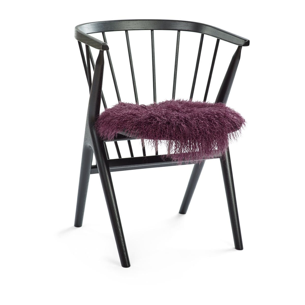 Sædehynde | Krøllet | Tibet | Ø38 cm Aubergine