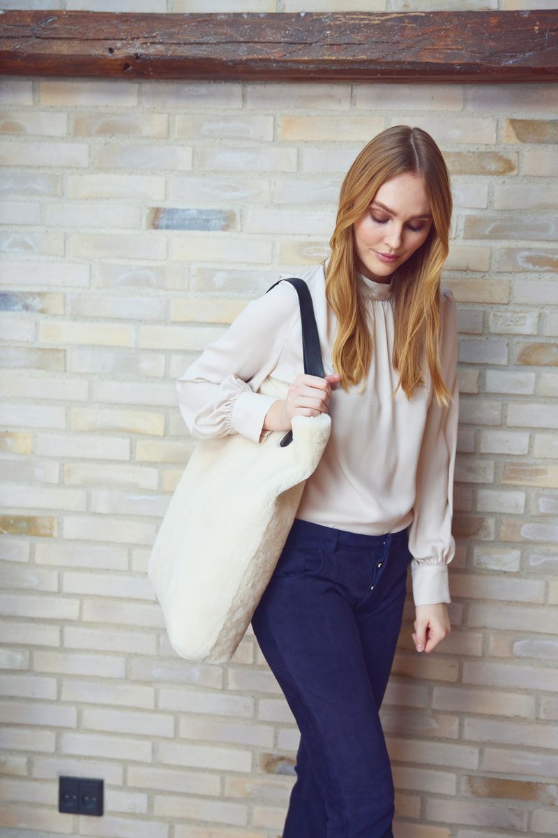 Leonora Shopper Sort/Hvid