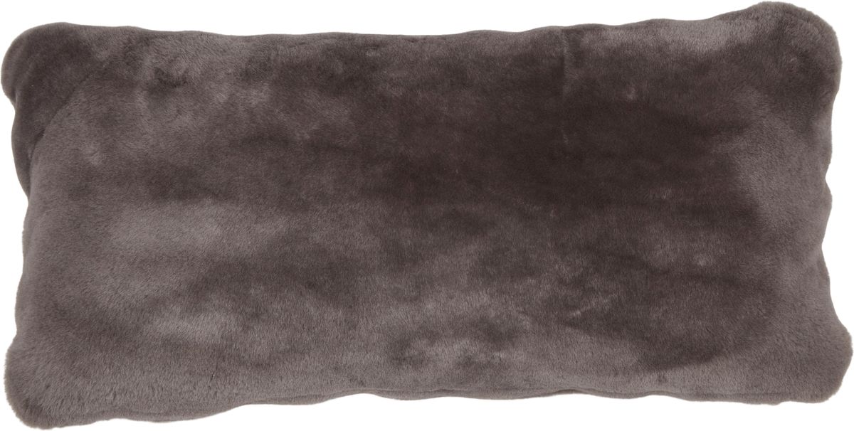 Lammeskindspude | Moccasin | Dobbeltsidet | 28x56 cm Mørke Grå