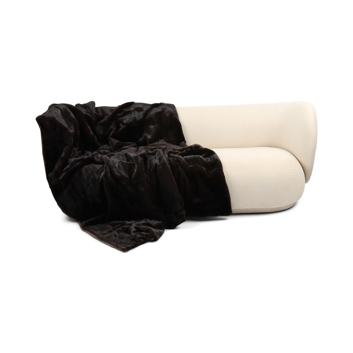 Minkplaid | Bagside af kashmir | Natural Dark Brown | 190x210 cm
