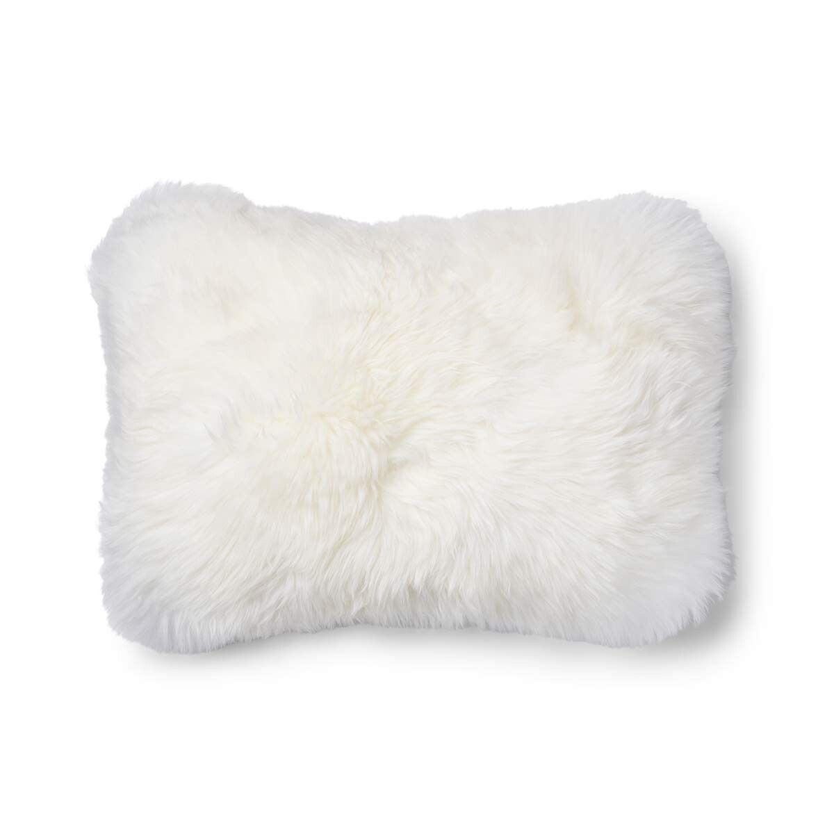 Classic Collection | Uldpude | Langhåret | 52x52 cm | 34x52 cm Sølv/Hvid