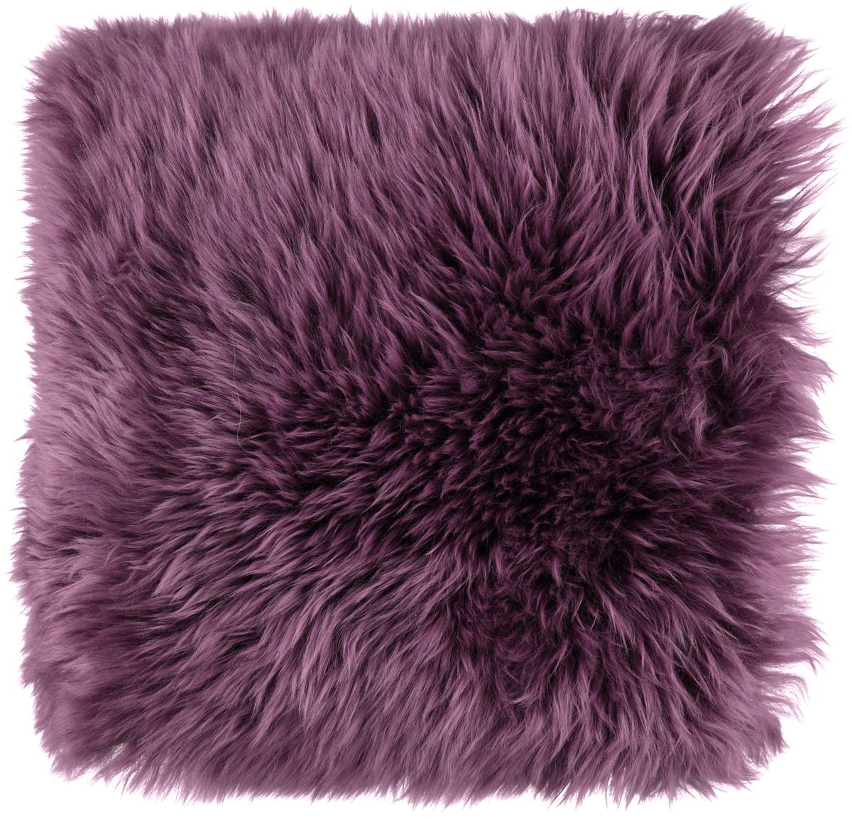 Lammeskindpude | Langhåret | New Zealand | 50x50 cm Aubergine