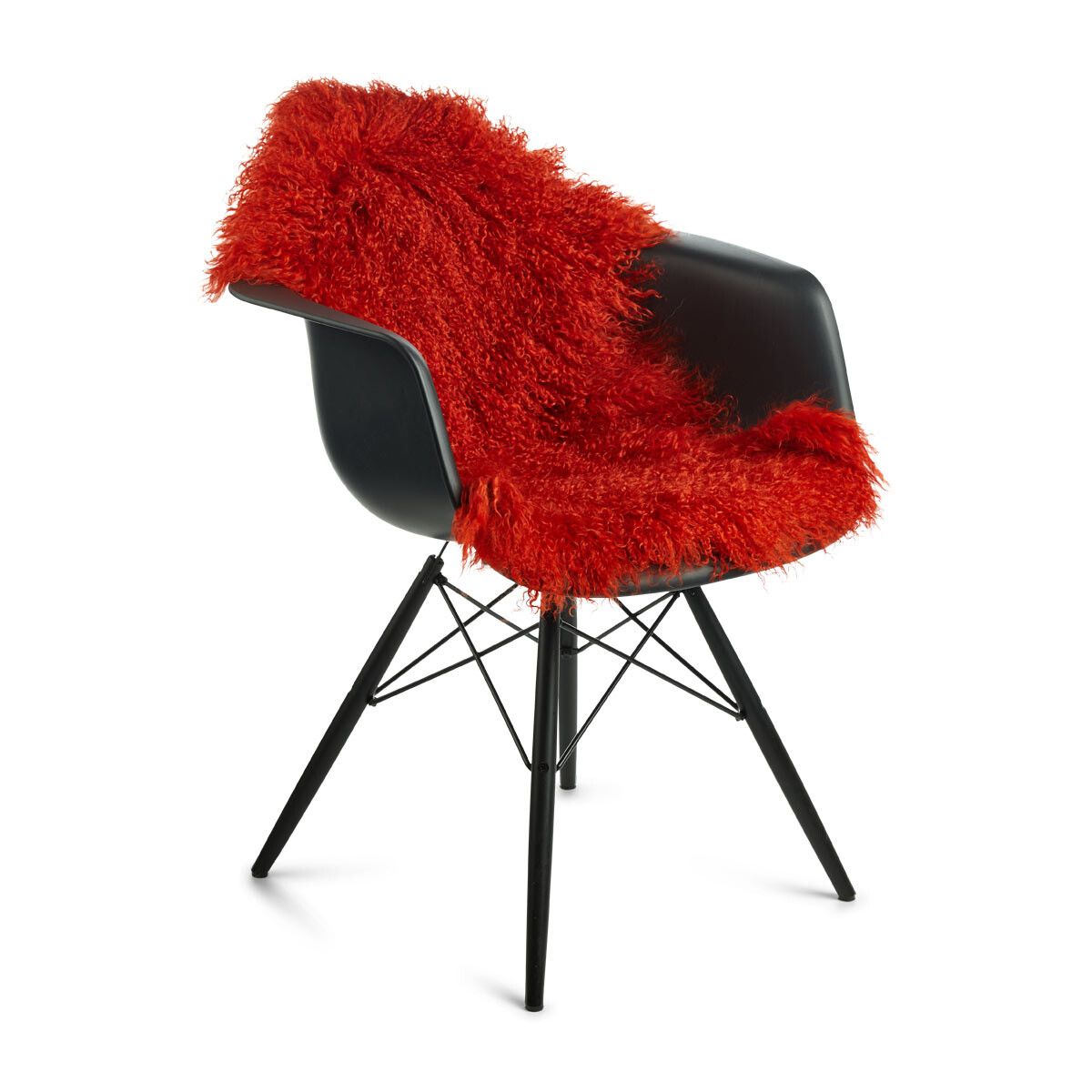 Lammeskind | Krøllet | Tibet | 85x50 cm Pangorange