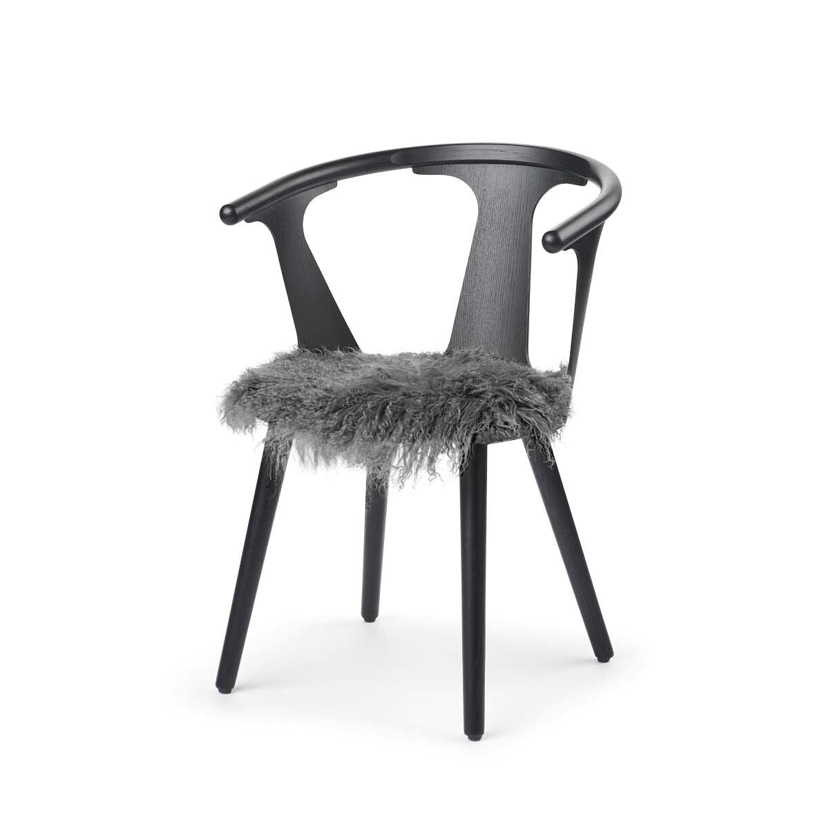 Sædehynde | Krøllet | Tibet | Ø38 cm Mørkegrå