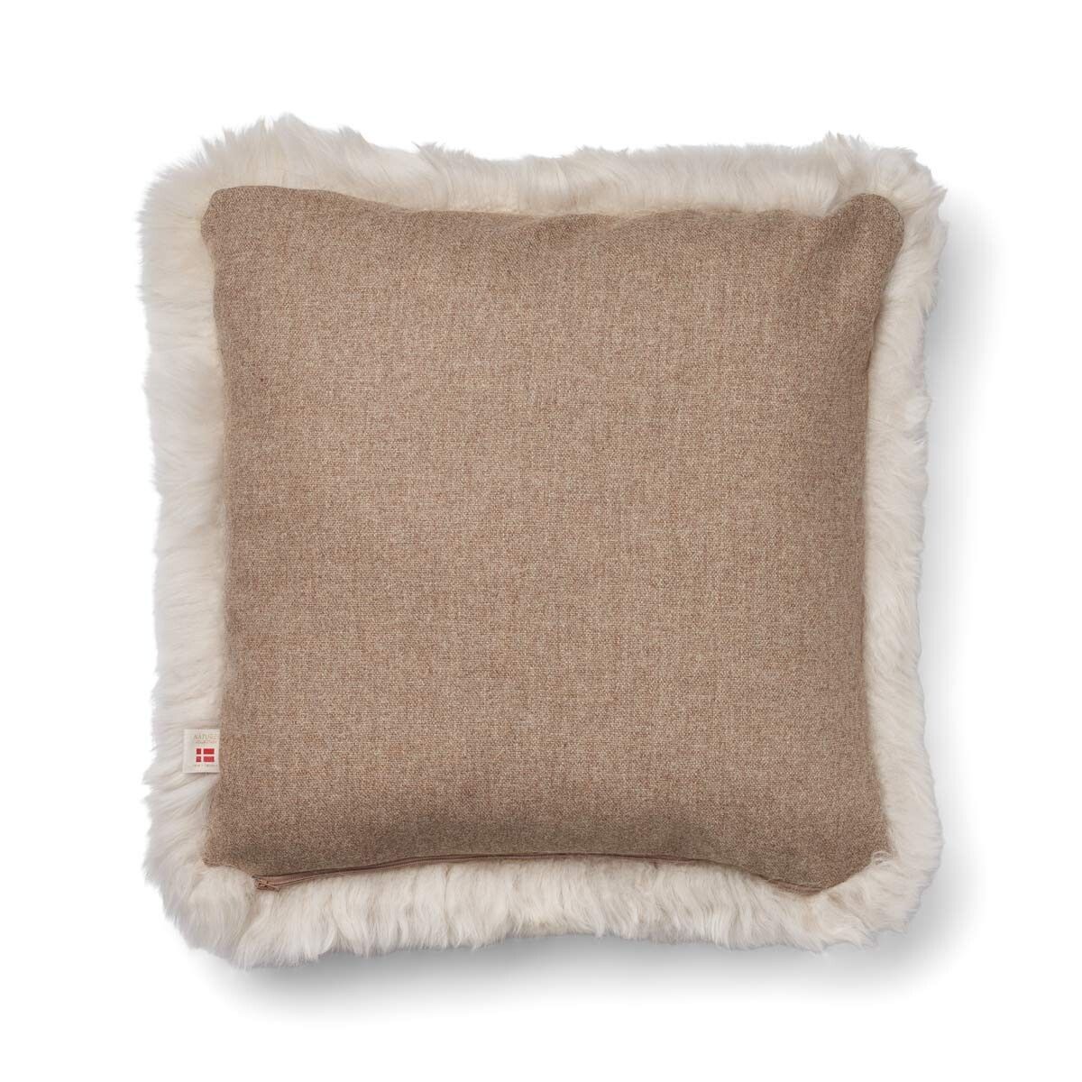 Classic Collection | Uldpude | Langhåret | 52x52 cm Beige / Beige