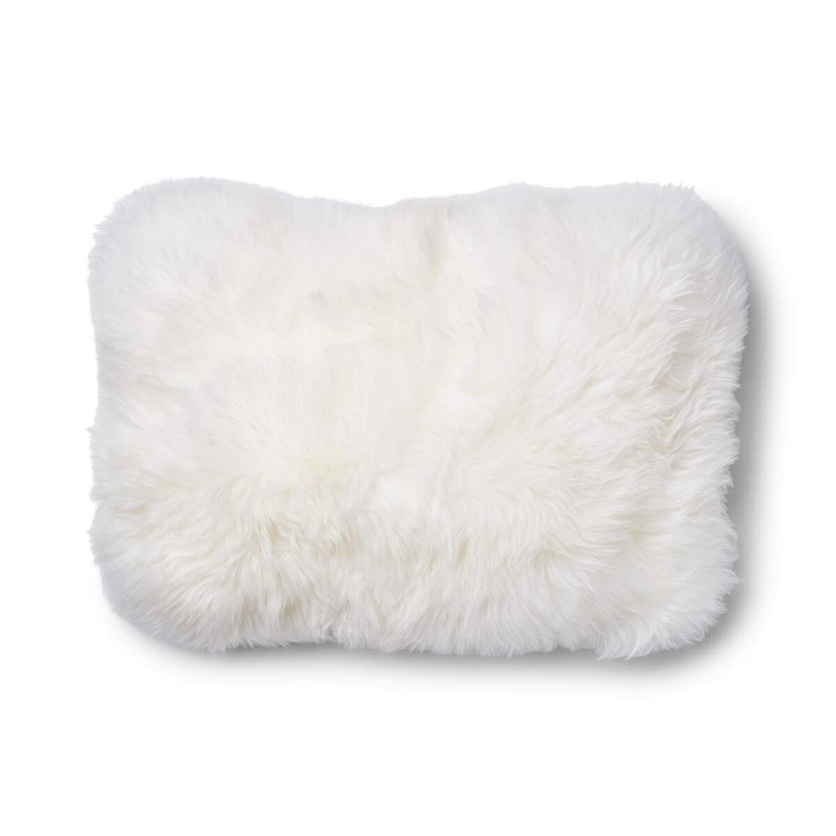 Checked Collection | Uldpude | Langhåret | 34x52 cm Havregryn-Beige/Hvid