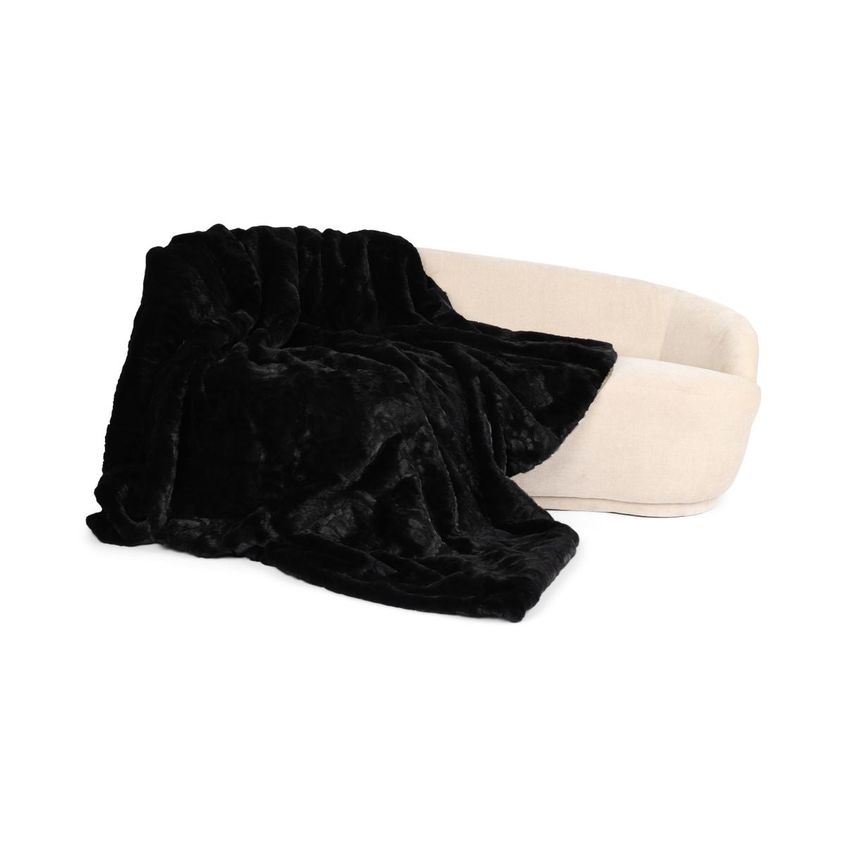 Minkplaid | Cashmerebagside | Sort | 200x200 cm