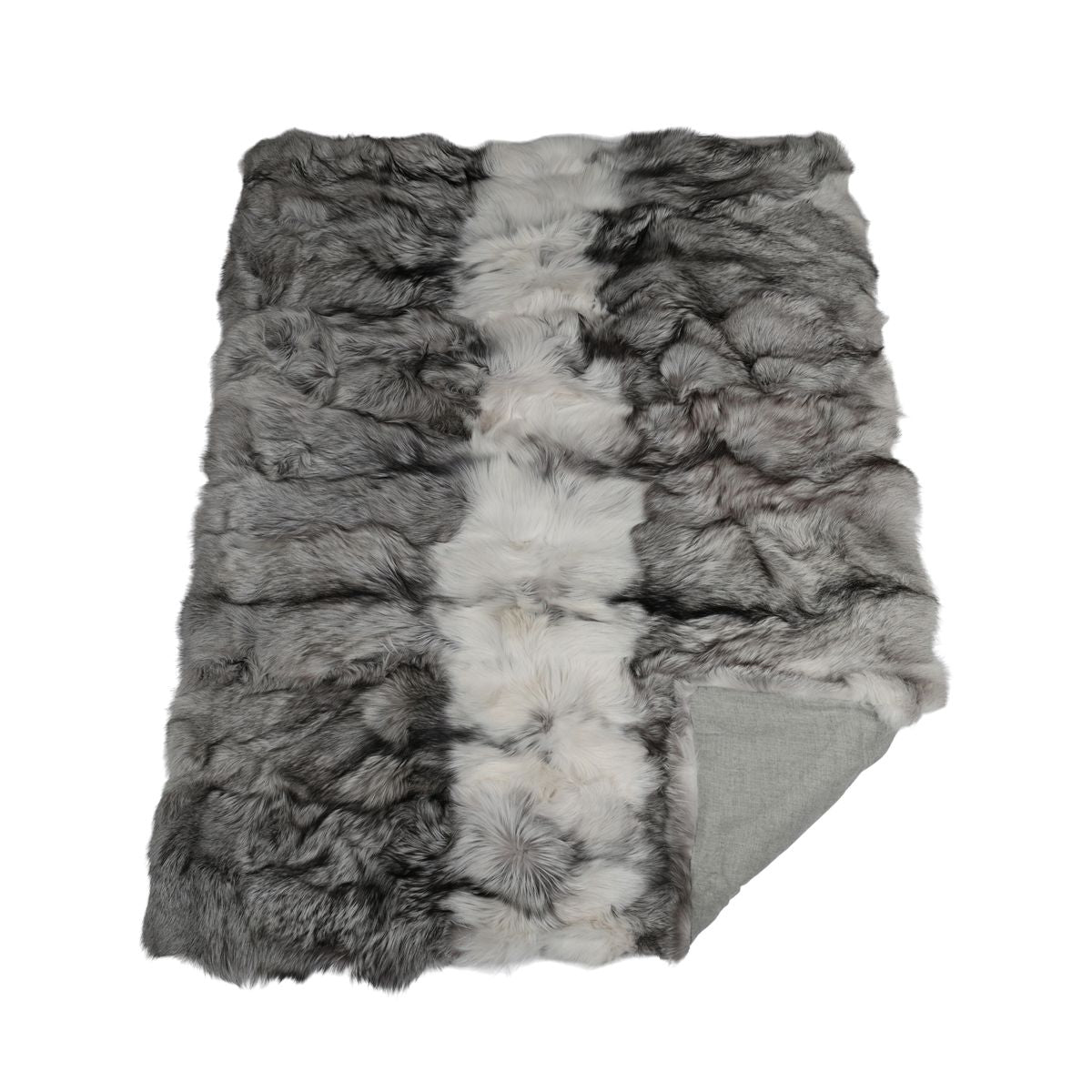 Premium ræveplaid | Bagside af kashmir | Platinum Fox | 150x200 cm