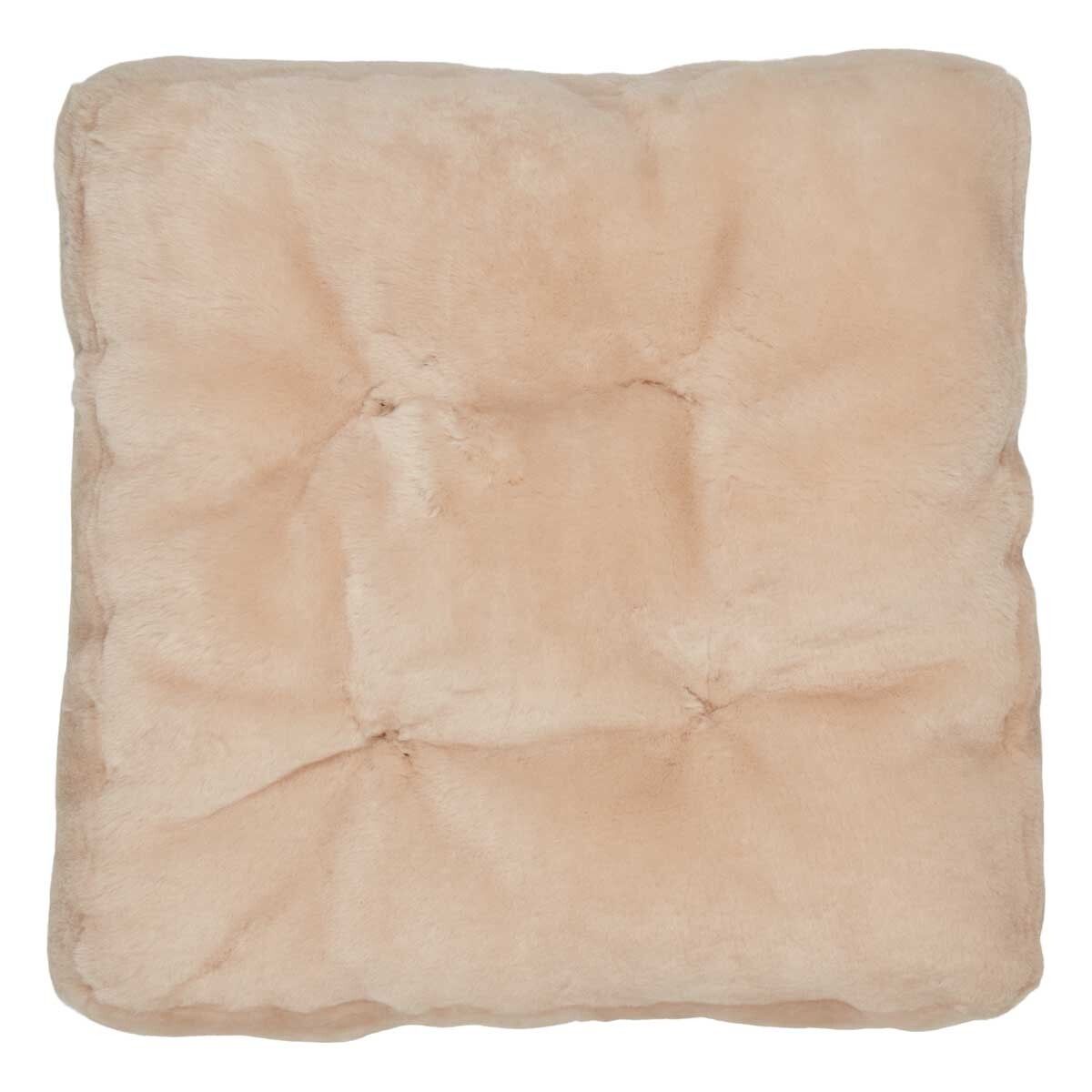 Sædehynde m/fyld | Moccassin | New Zealand | 45x45 cm Kastanje