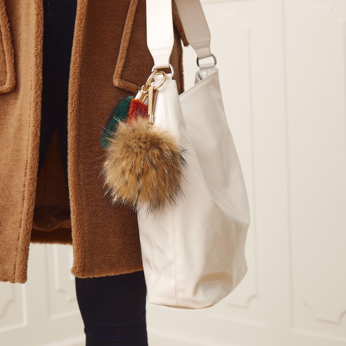 Pom Pom nøglering Sort