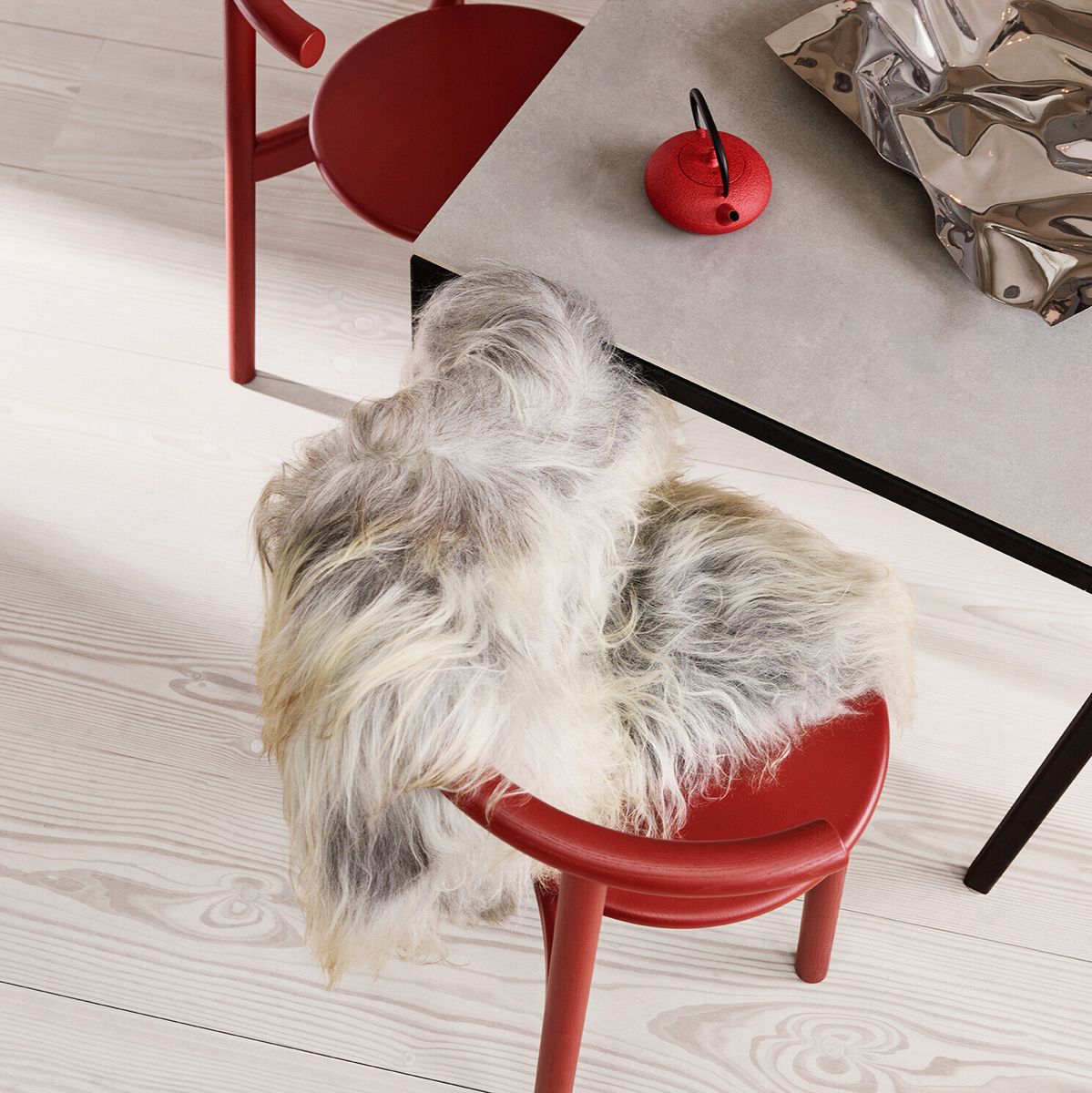 Lammeskind | Langhåret | Island | 90x60 cm Naturgrå