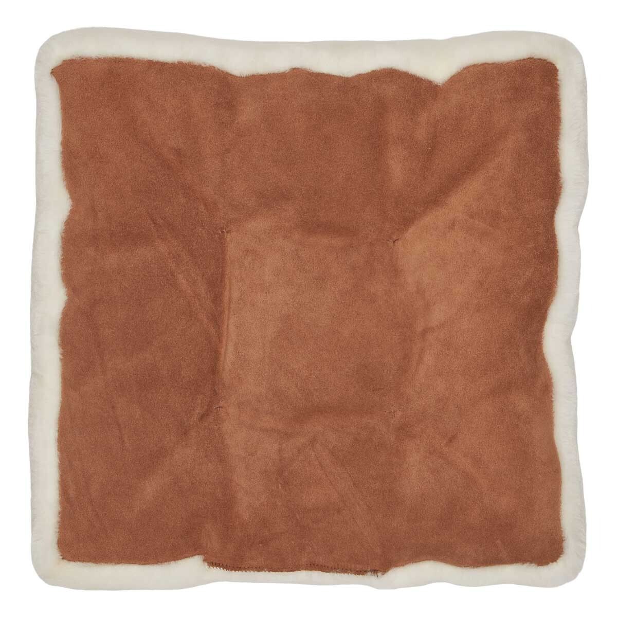 Sædehynde m/fyld | Moccassin | New Zealand | 45x45 cm Hvid