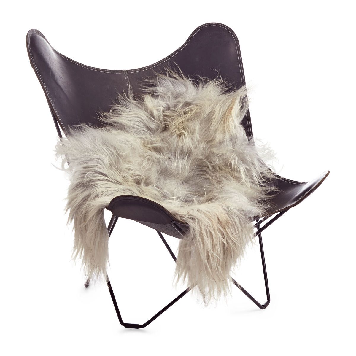 Lammeskind | Langhåret | Island | 100-120x60 cm Naturgrå Lys