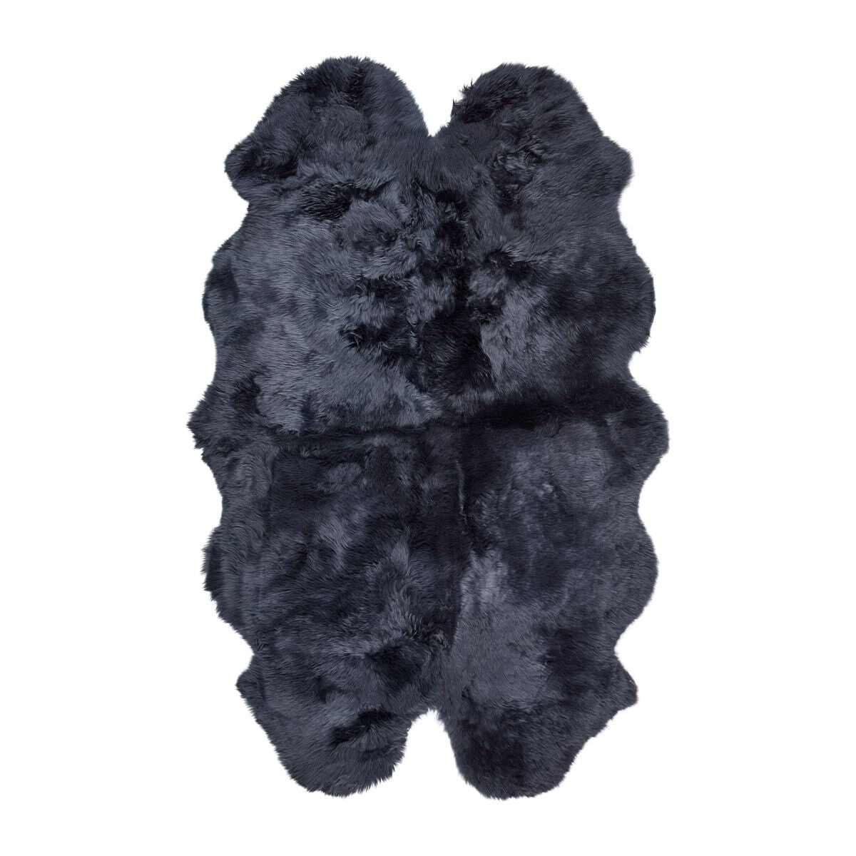 Lammeskindstæppe | Langhåret | New Zealand | 180x110 cm Marineblå