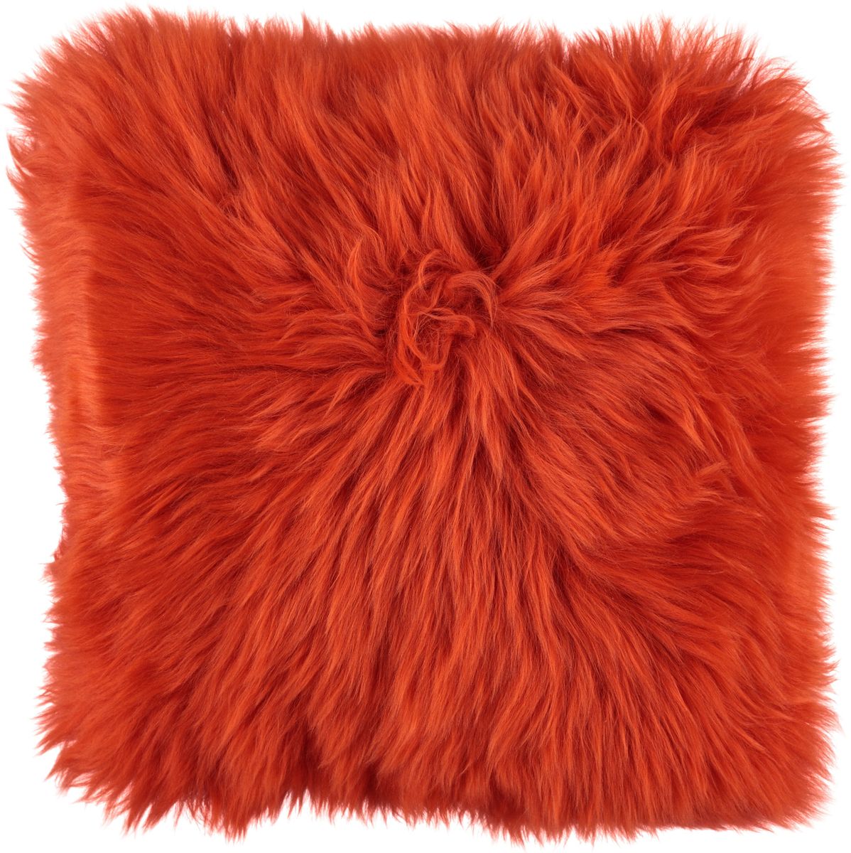Lammeskindspude | Langhåret | New Zealand | 35x35 cm Pangorange