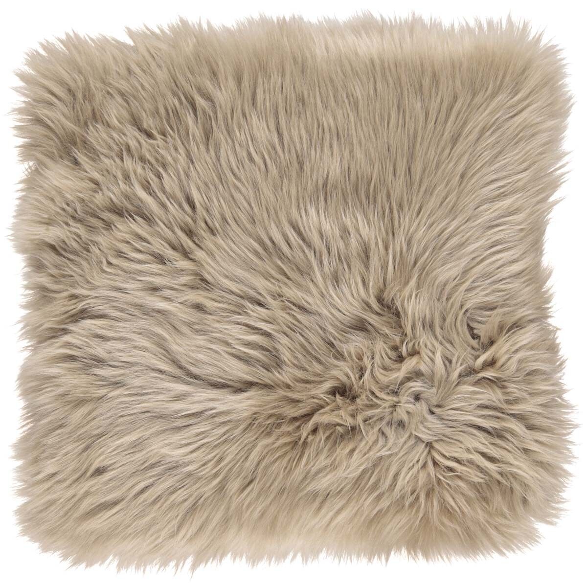 Sædehynde m/fyld | Langhåret | New Zealand | 37x37 cm Taupe
