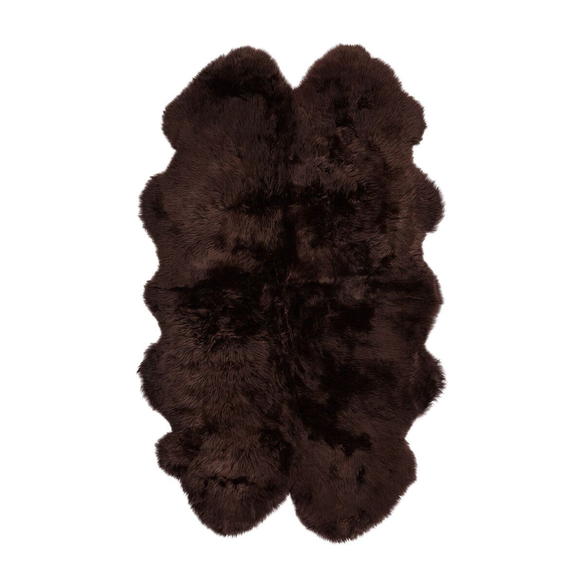 Lammeskindstæppe | Langhåret | New Zealand | 180x110 cm Chokolade