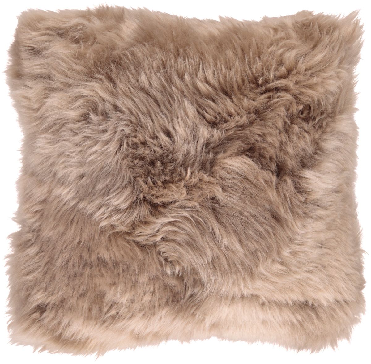 Lammeskindpude | Langhåret | New Zealand | 50x50 cm Taupe