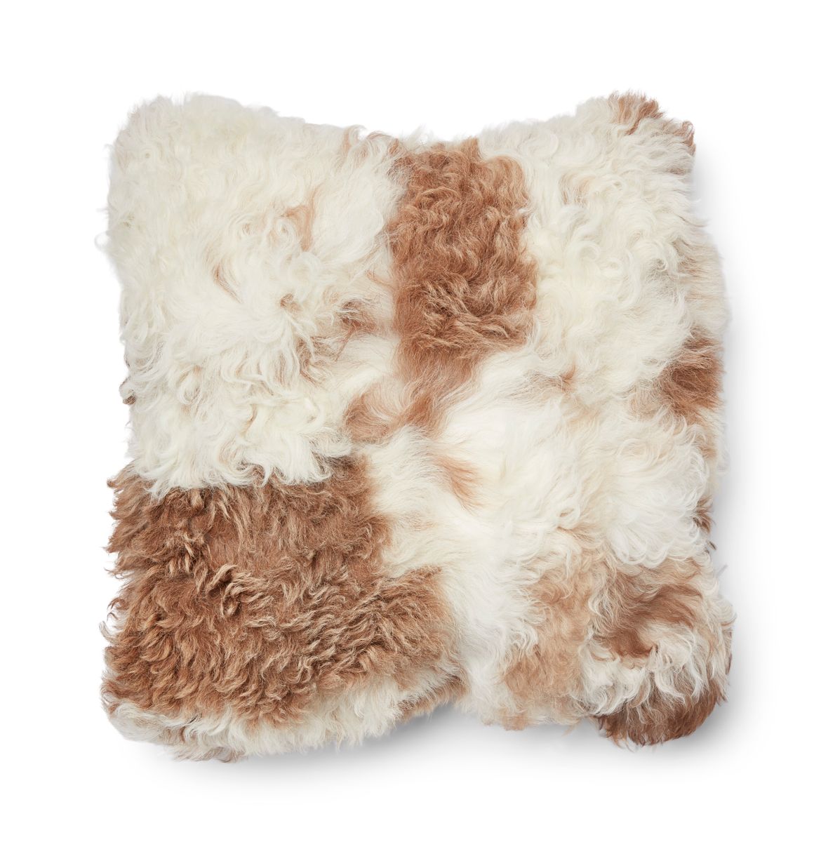 Lammeskindspude | Tigrado | Dobbeltsidet Brun/Beige Mix
