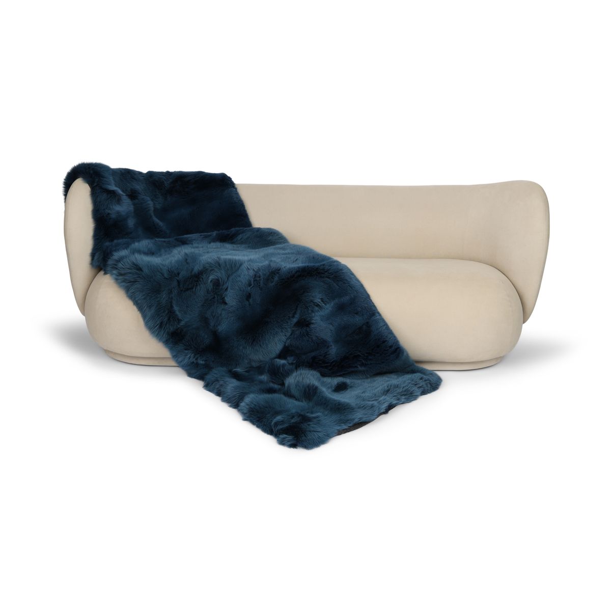 Premium ræveplaid | Bagside af kashmir | Blå Indigo | 80x260 cm