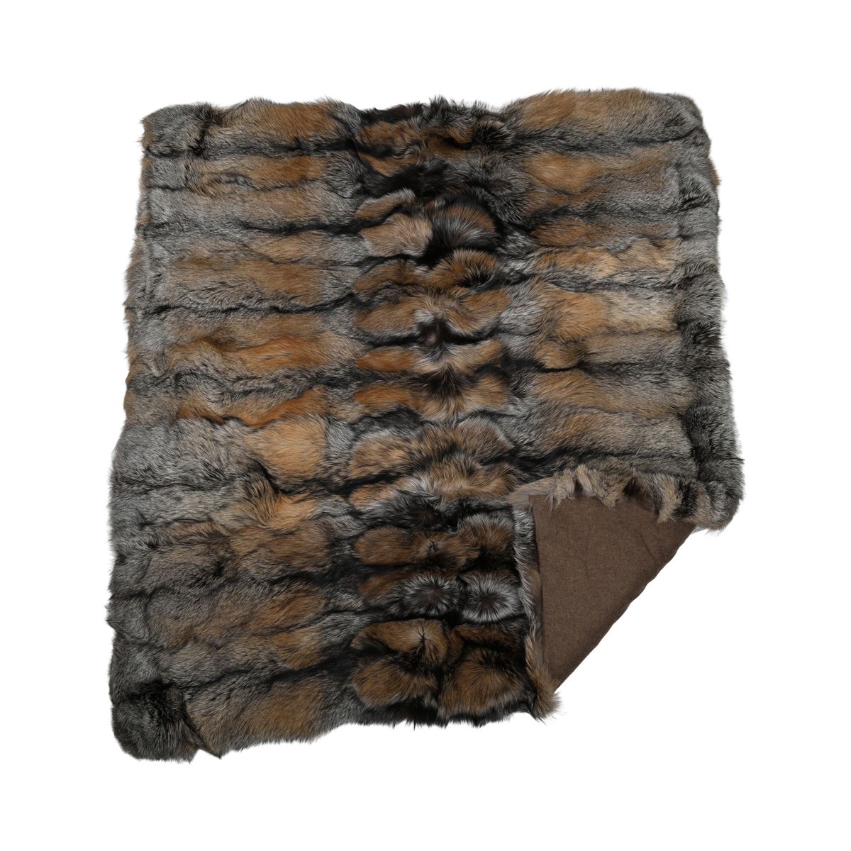Premium ræveplaid | Bagside af kashmir | Gold Cross Fox | 180x150 cm