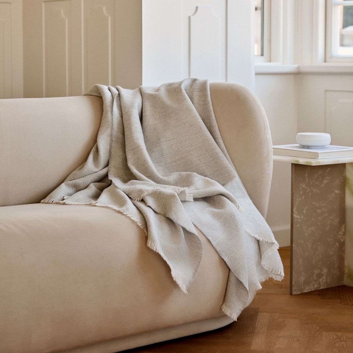 Sidsley uldplaid | 100% baby alpakauld Mørk Brun