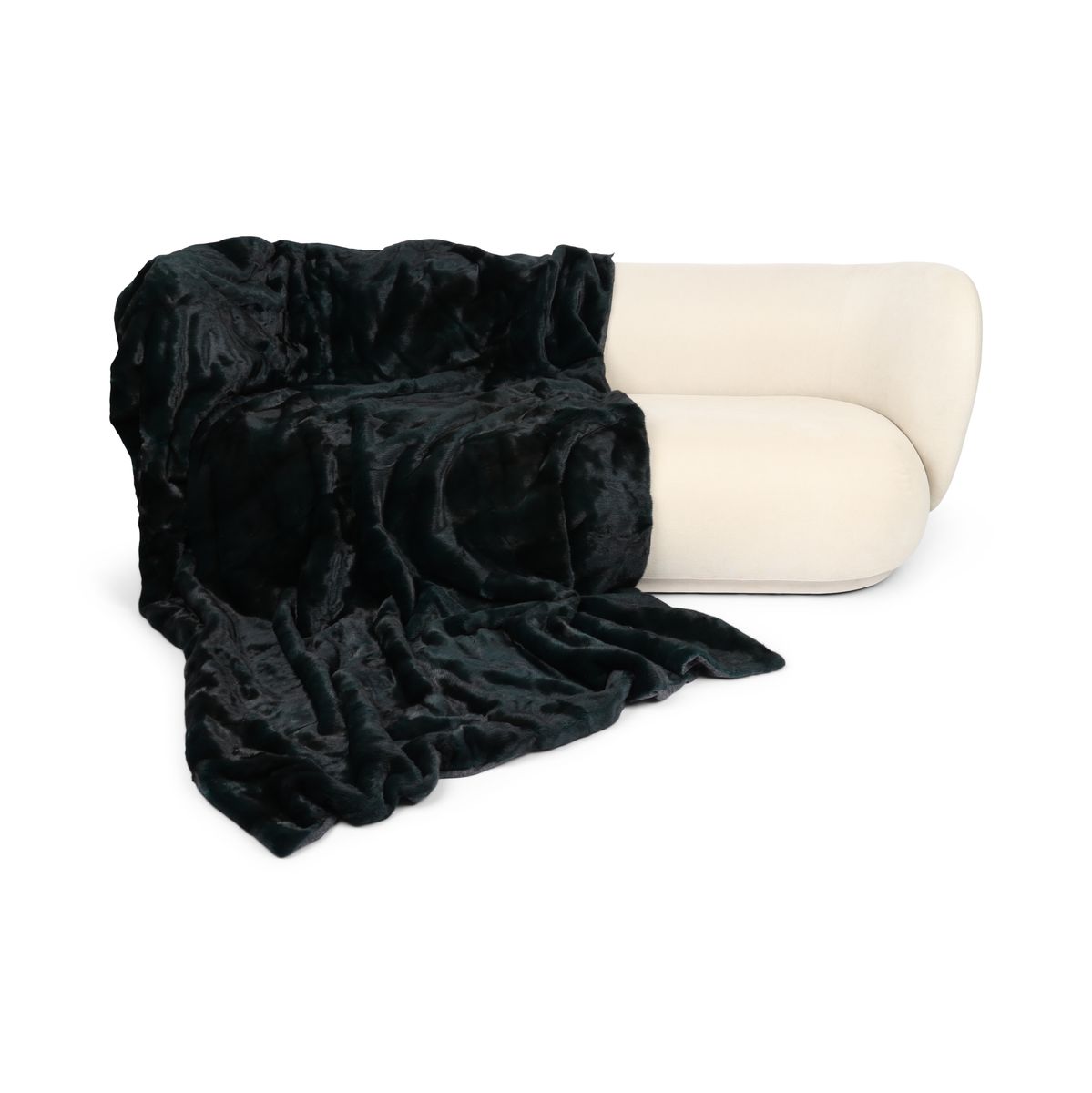 Minkplaid | Bagside af kashmir | Antikgrøn | 180x210 cm