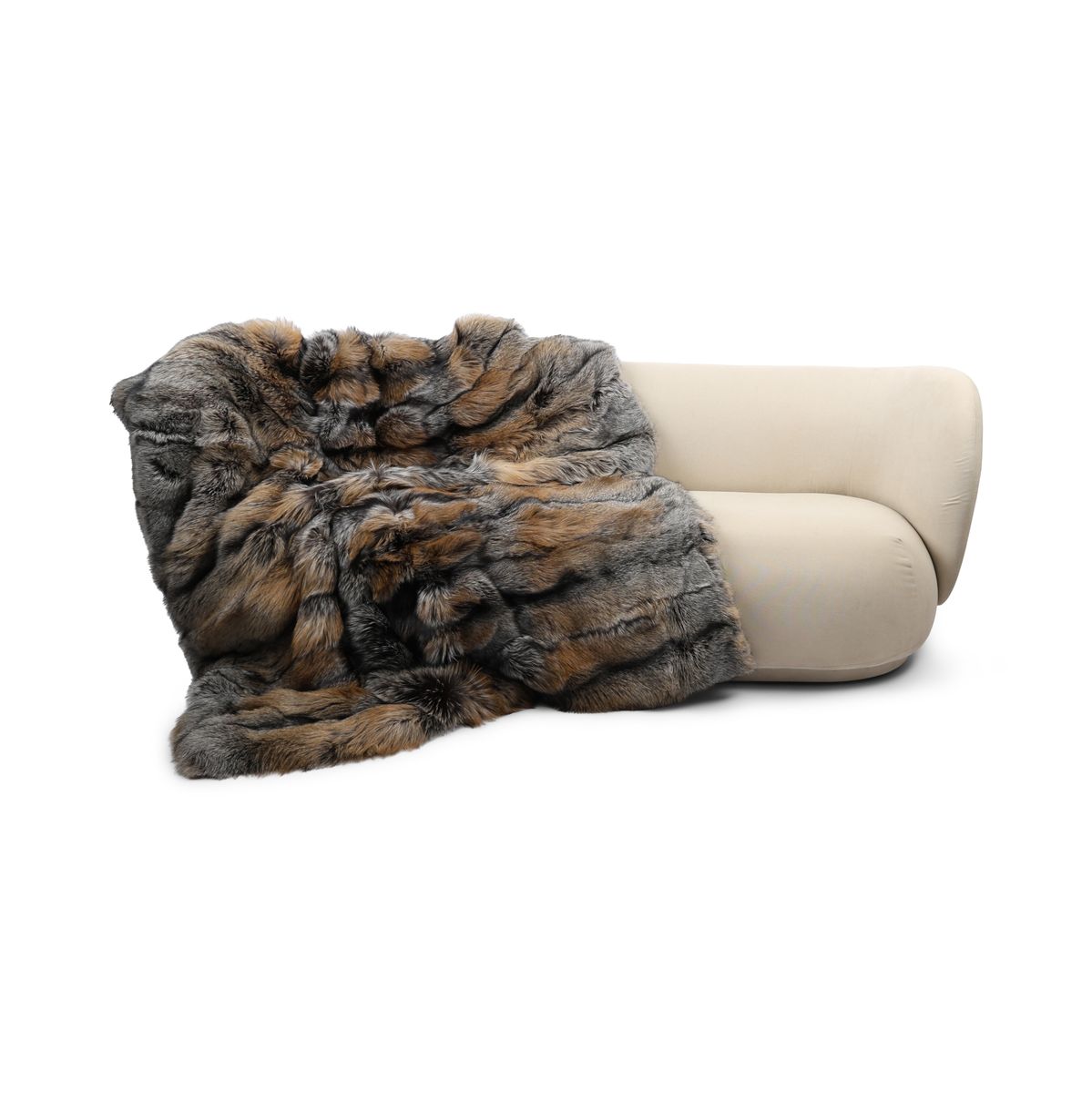 Premium ræveplaid | Bagside af kashmir | Gold Cross Fox | 180x150 cm