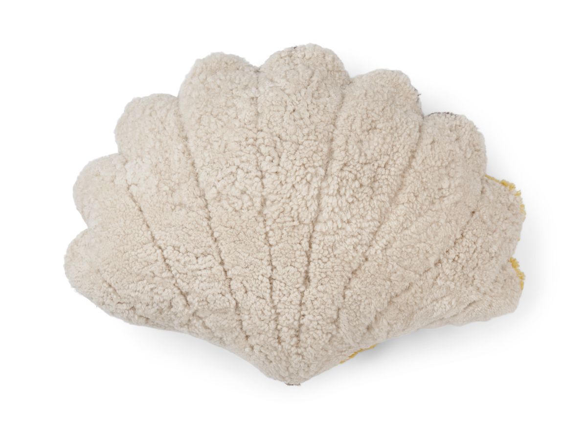 Trefarvet shell pude | Korthåret | New Zealand Gul/Taupe/Pearl