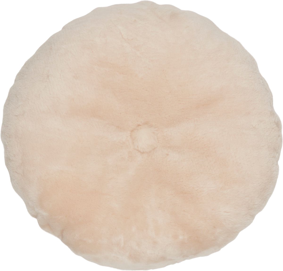 Lammeskindspude | Moccasin | Dobbeltsidet | Ø45 cm Kastanje