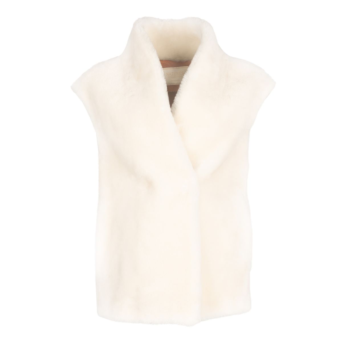 Lorena Vest Læderbrun/Hvid