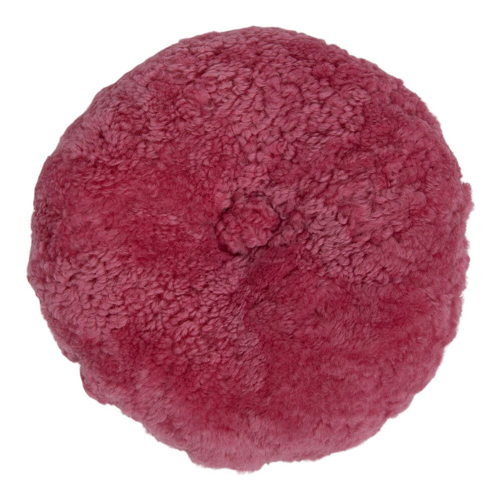 Lammeskindspude | Korthåret | New Zealand | Dobbeltsidet | D40 cm Koral Pink