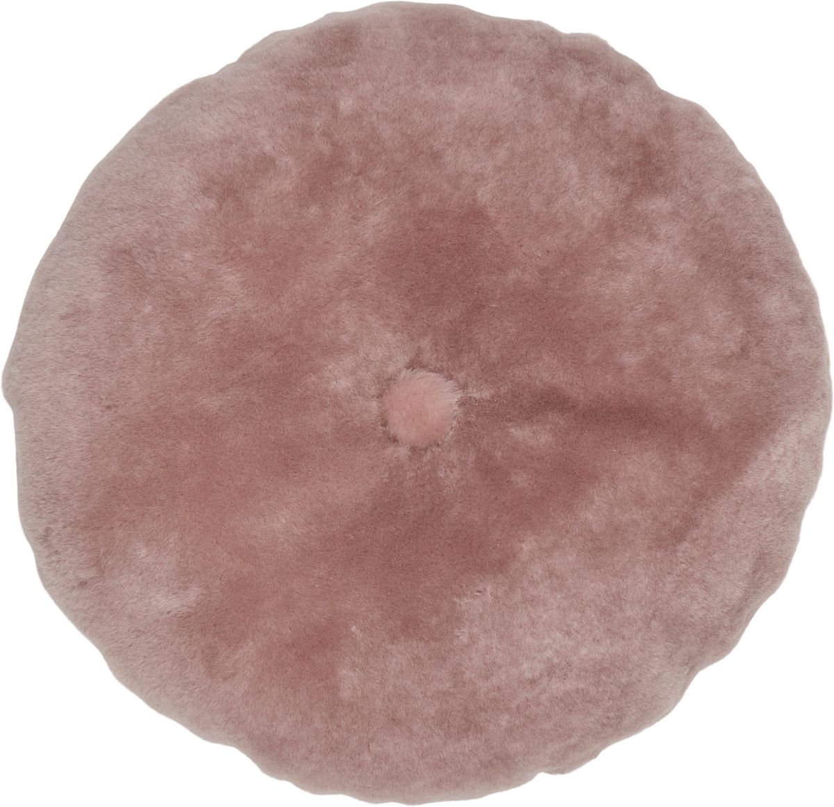 Lammeskindspude | Moccasin | Dobbeltsidet | Ø45 cm Lys Lilla