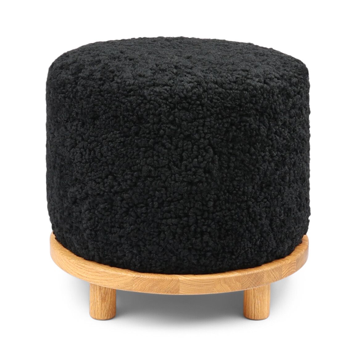 Simon Puf | Korthåret | D46xH42 cm Sort