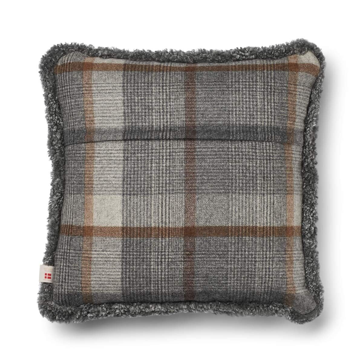 Checked Collection | Uldpude | Korthåret | Dobbeltsidet | 52x52 cm Glencheck-Grå/Lysegrå