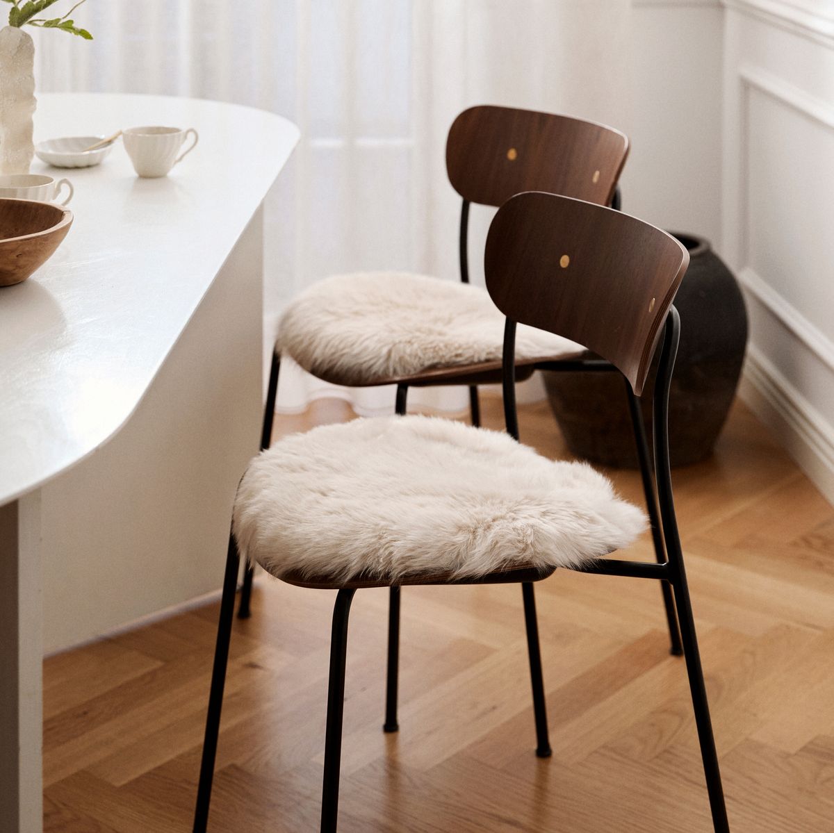 Sædehynde | Langhåret | New Zealand | Ø38 cm Aubergine