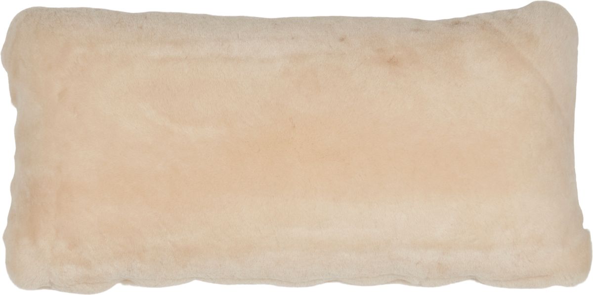 Lammeskindspude | Moccasin | Dobbeltsidet | 28x56 cm Naturlig