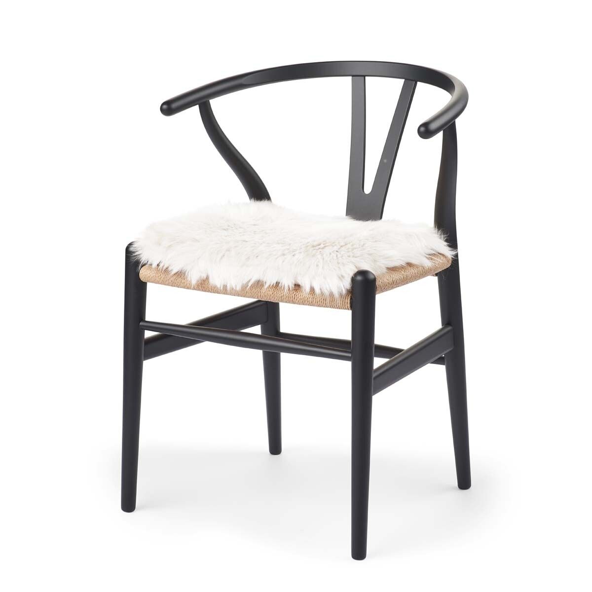 Sædehynde m/fyld | Langhåret | New Zealand | 37x37 cm Hvid