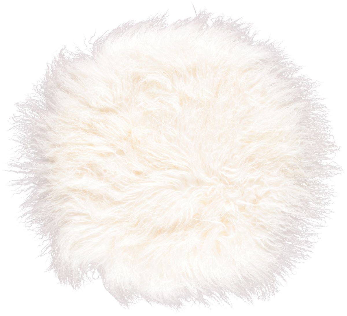 Lammeskindspude | Krøllet | Tibet | Ø45 cm, Ø62 cm & Ø38 cm Hvid