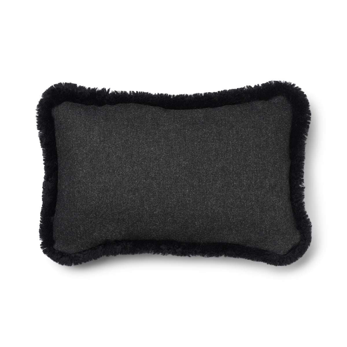 Classic Collection | Uldpude | Korthåret | Dobbeltsidet | 52x52 cm | 34x52 cm Koksgrå/Sort