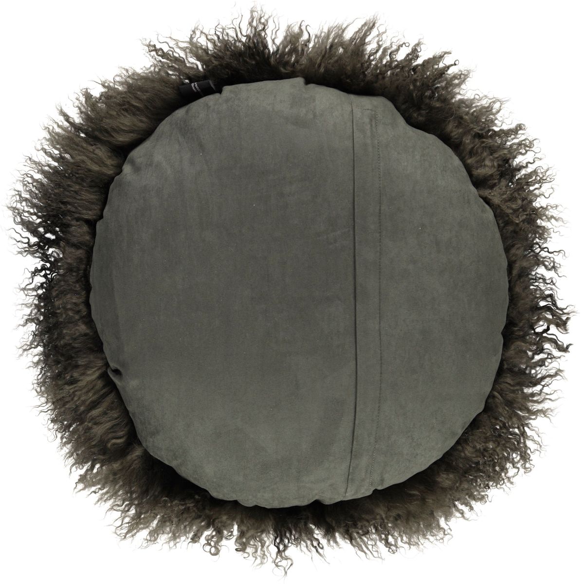 Lammeskindspude | Krøllet | Tibet | Ø45 cm, Ø62 cm & Ø38 cm Mørkegrøn