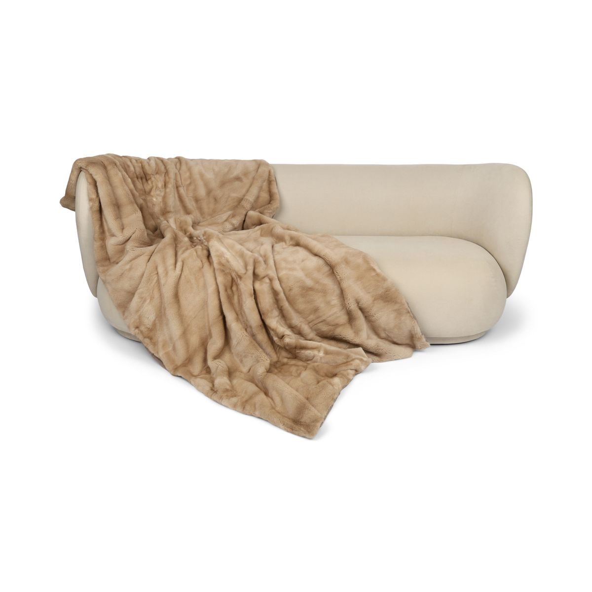 Minkplaid | Bagside af kashmir | Palomino | 130x220 cm